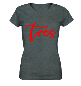V-Neck Shirt Woman - "Tres" Original red - Tres-Palma