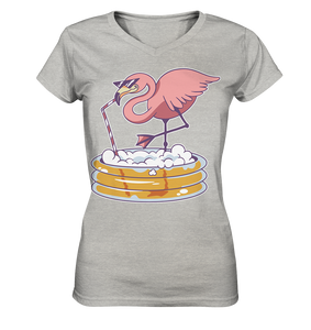 Flamingo Pool - Ladies V-Neck Shirt - Tres-Palma