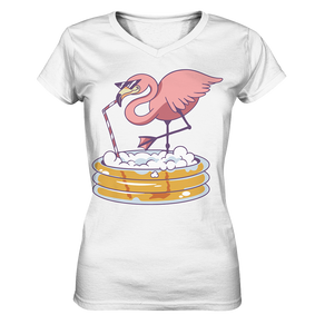 Flamingo Pool - Ladies V-Neck Shirt - Tres-Palma