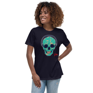 "DJ Skull" - Women's Relaxed T-Shirt - Tres-Palma