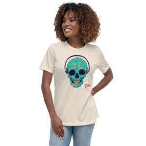 "DJ Skull" - Women's Relaxed T-Shirt - Tres-Palma