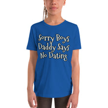 Afbeelding in Gallery-weergave laden, &quot;Sorry Boys&quot; Youth Short Sleeve T-Shirt - Tres-Palma