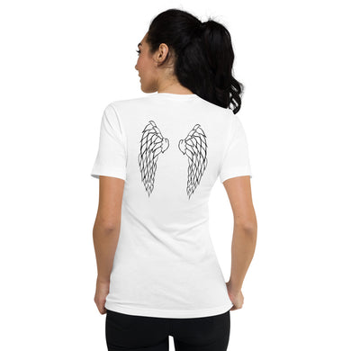 Angel wings - Unisex Short Sleeve V-Neck T-Shirt - Tres-Palma